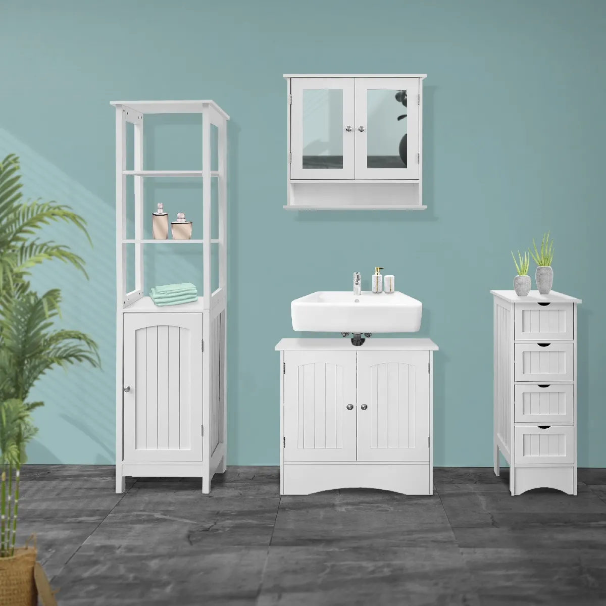 ML DESIGN MODERN LIVING ML Design Meuble bas salle de bain avec tiroirs