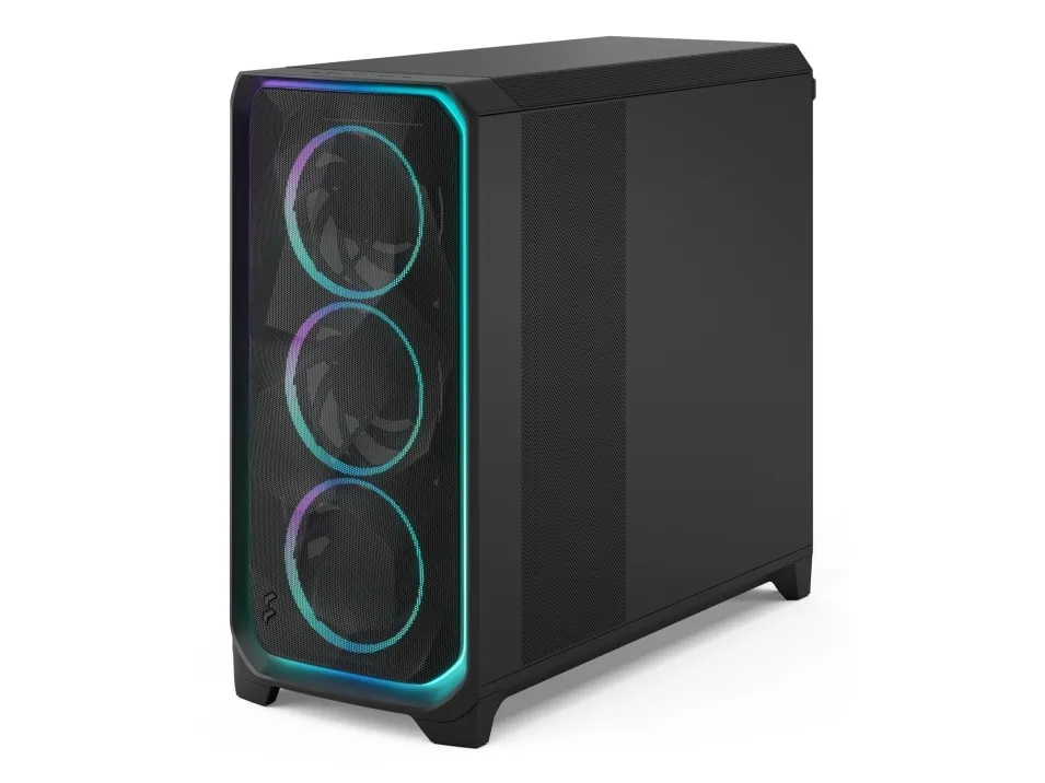 Fractal Design Meshify 3 XL Ambience Pro RGB - Tower - udvidet ATX - ingen strømforsyning (ATX) - sort TG-lystone - USB/Lyd