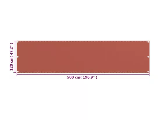 Écran de balcon Terre cuite 120x500 cm PEHD