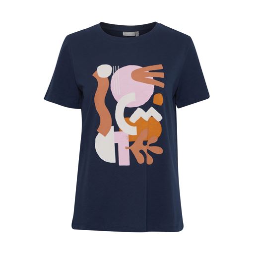 Fransa Kortærmet T-shirt, Navy Blazer Mix, XS