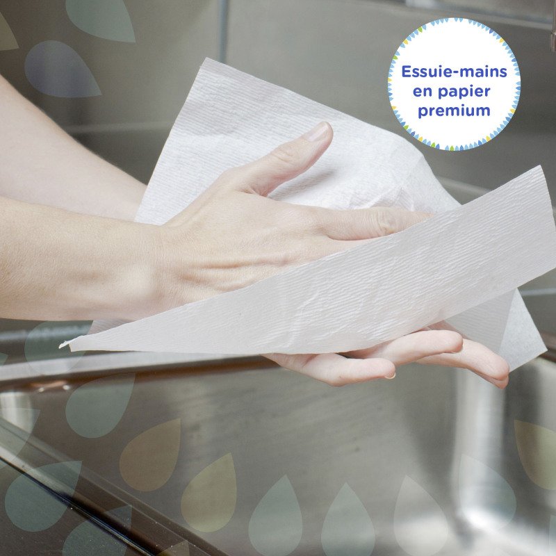 Papier essuie-mains pliage enchevêtré Kleenex Airflex 1890 - Carton de 2400