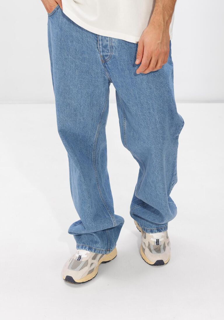 blauwe filling pieces straight leg jeans denim pants washed