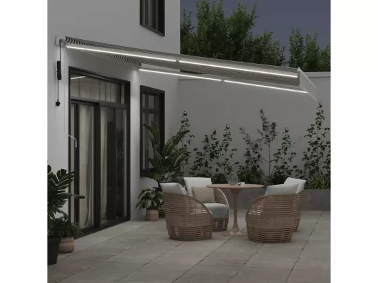 Auvent rétractable automatique avec LED anthracite et blanc