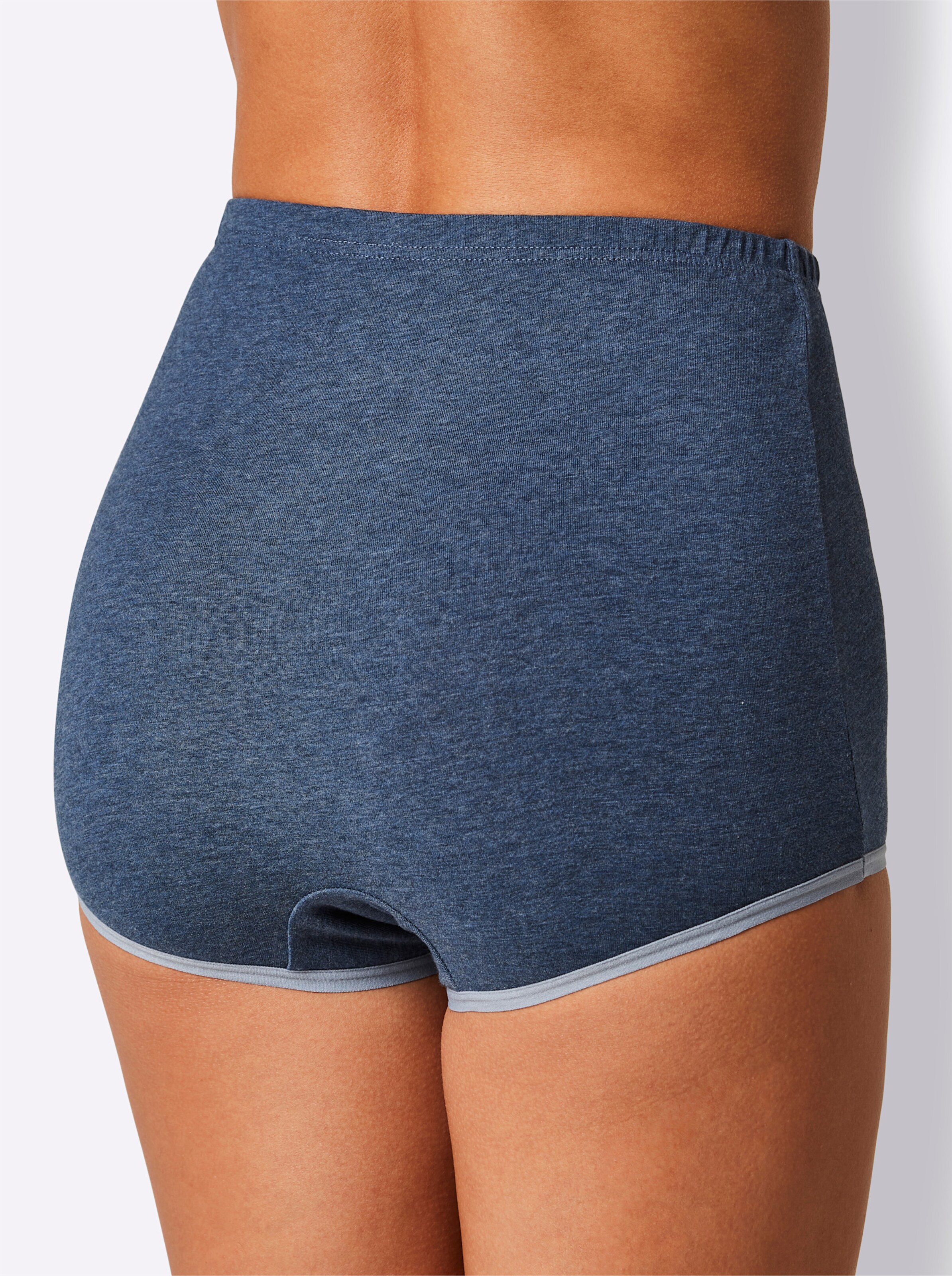 wäschepur Panty in bleu-meliert + hellgrau-meliert + elfenbein-meliert