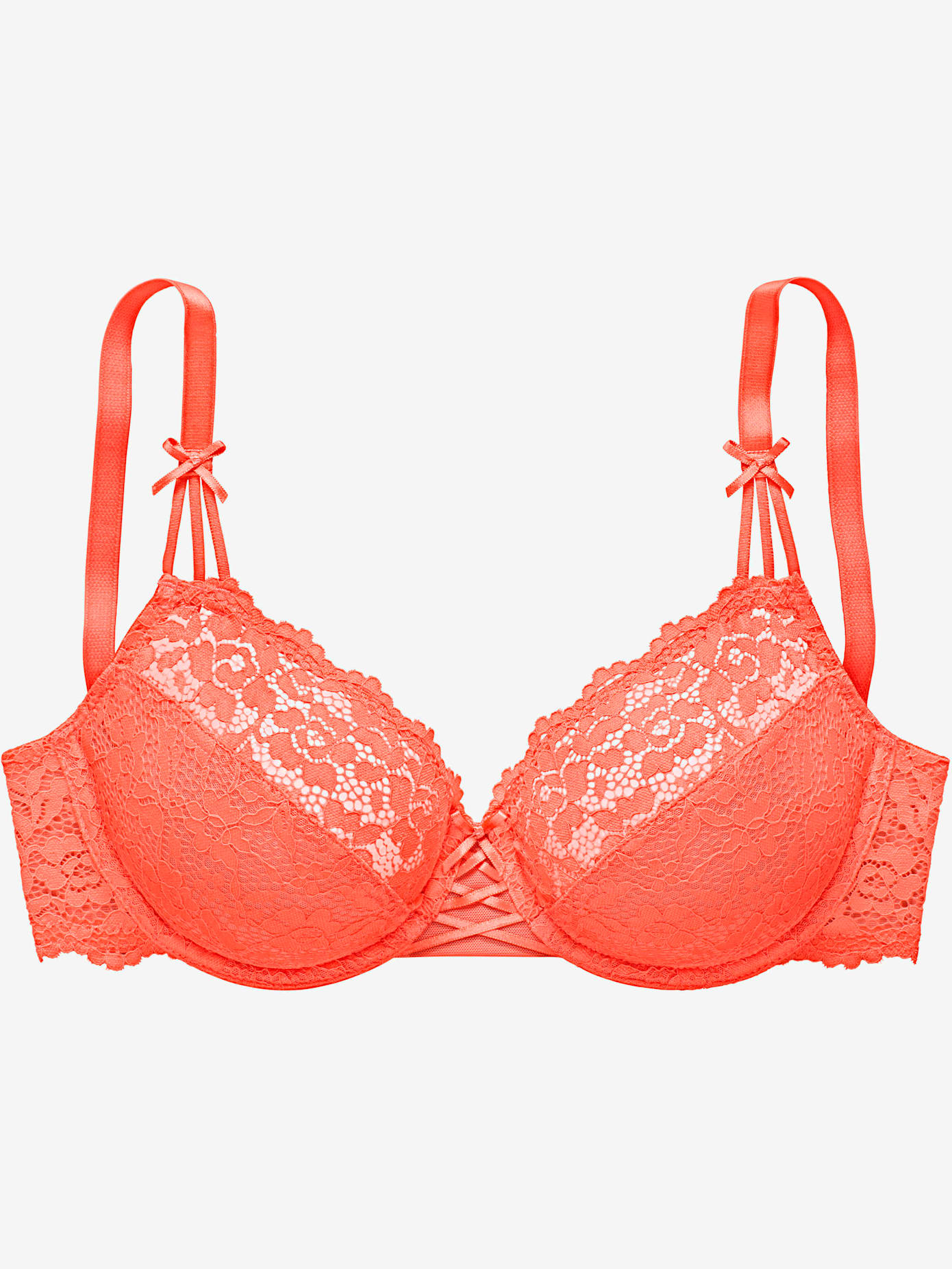 Soutien-gorge à armatures féminin avec laçage fin en rubans satinés