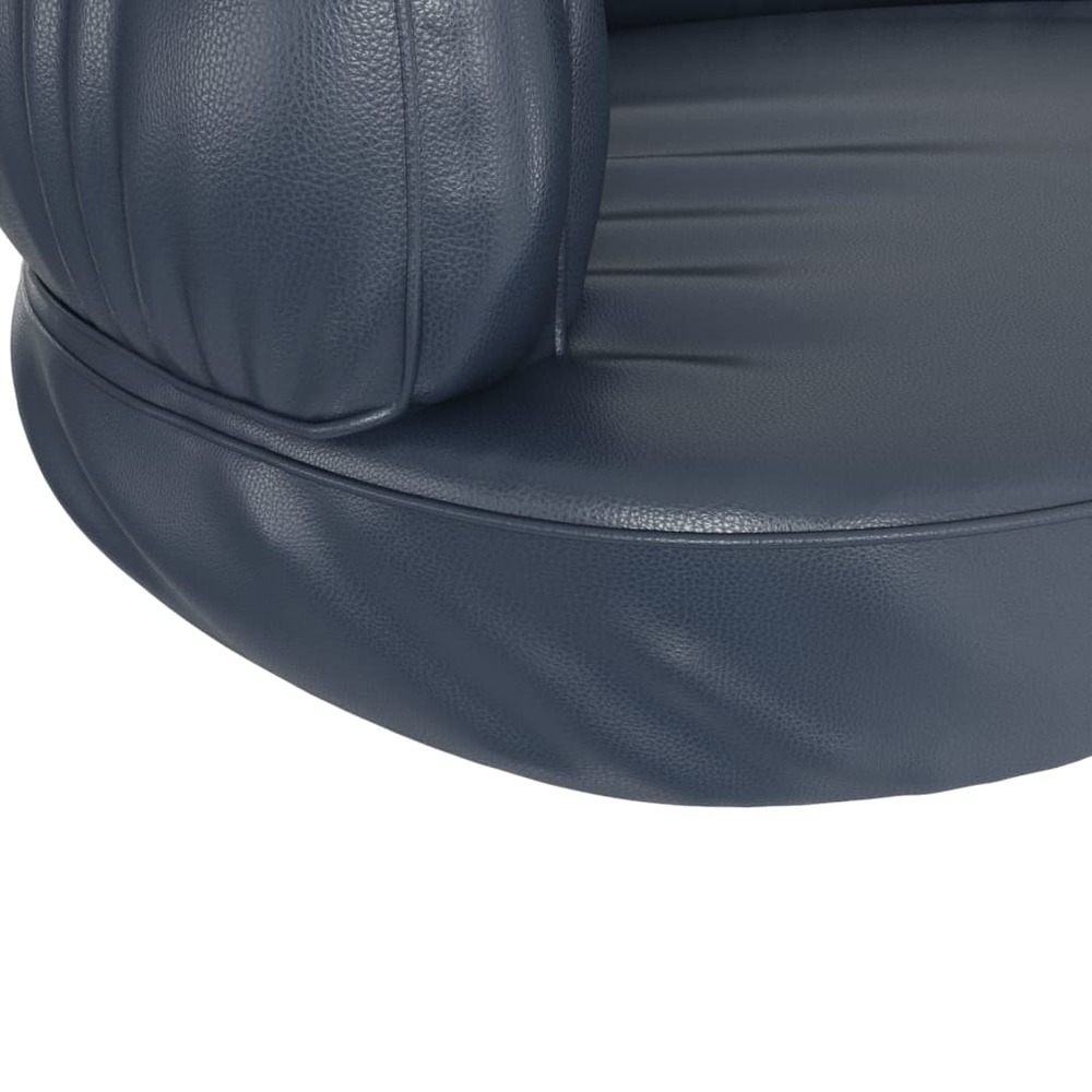 Lit pour chien ergonomique mousse bleu foncé 75x53cm similicuir