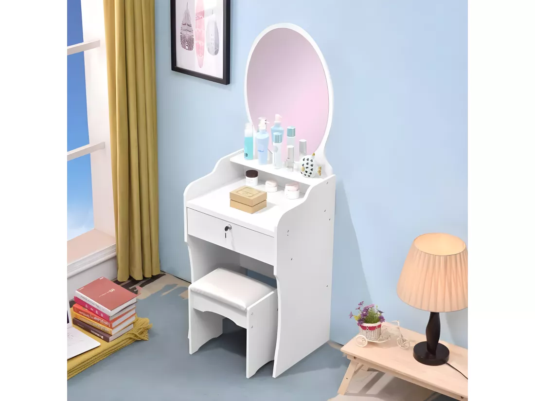 Meuble coiffeuse table de maquillage avec miroir design moderne ALSA