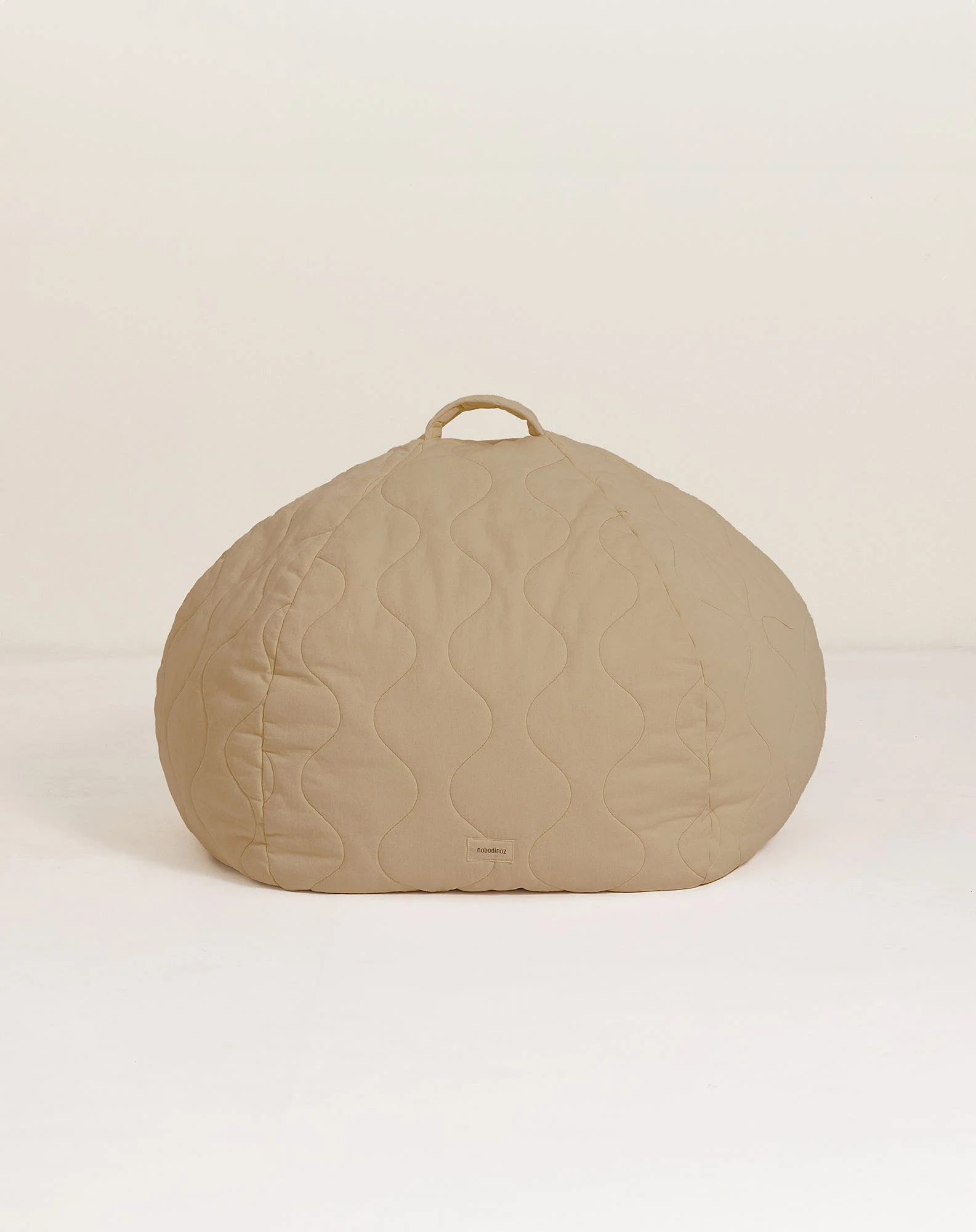 Pouf rond matelassé - taille enfant - landscape | Marron
