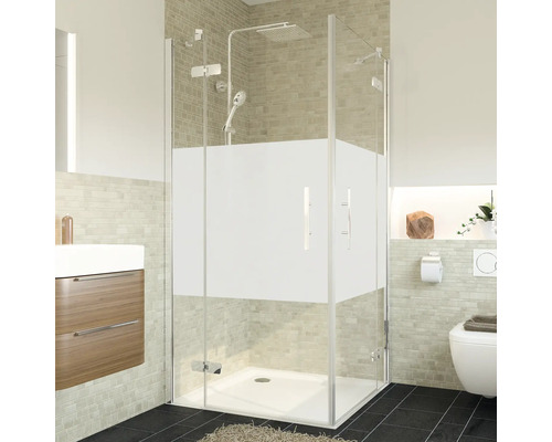 Hoek-instapdeur, 4-delig, Breuer Avanta 90x90 cm, Intima decor, chroom profielkleur