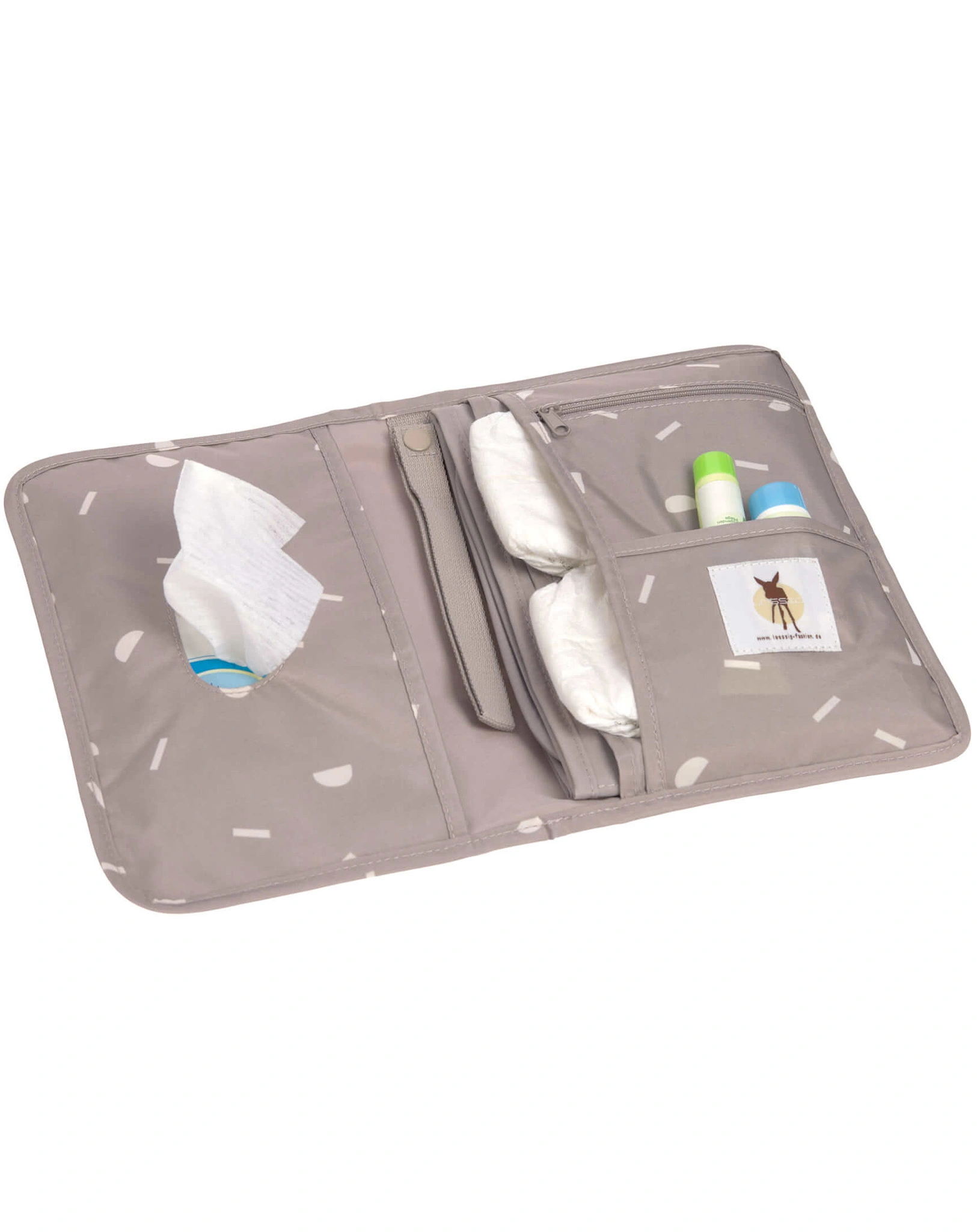 Windeltasche CHANGING PAD - BLOCKS in taupe