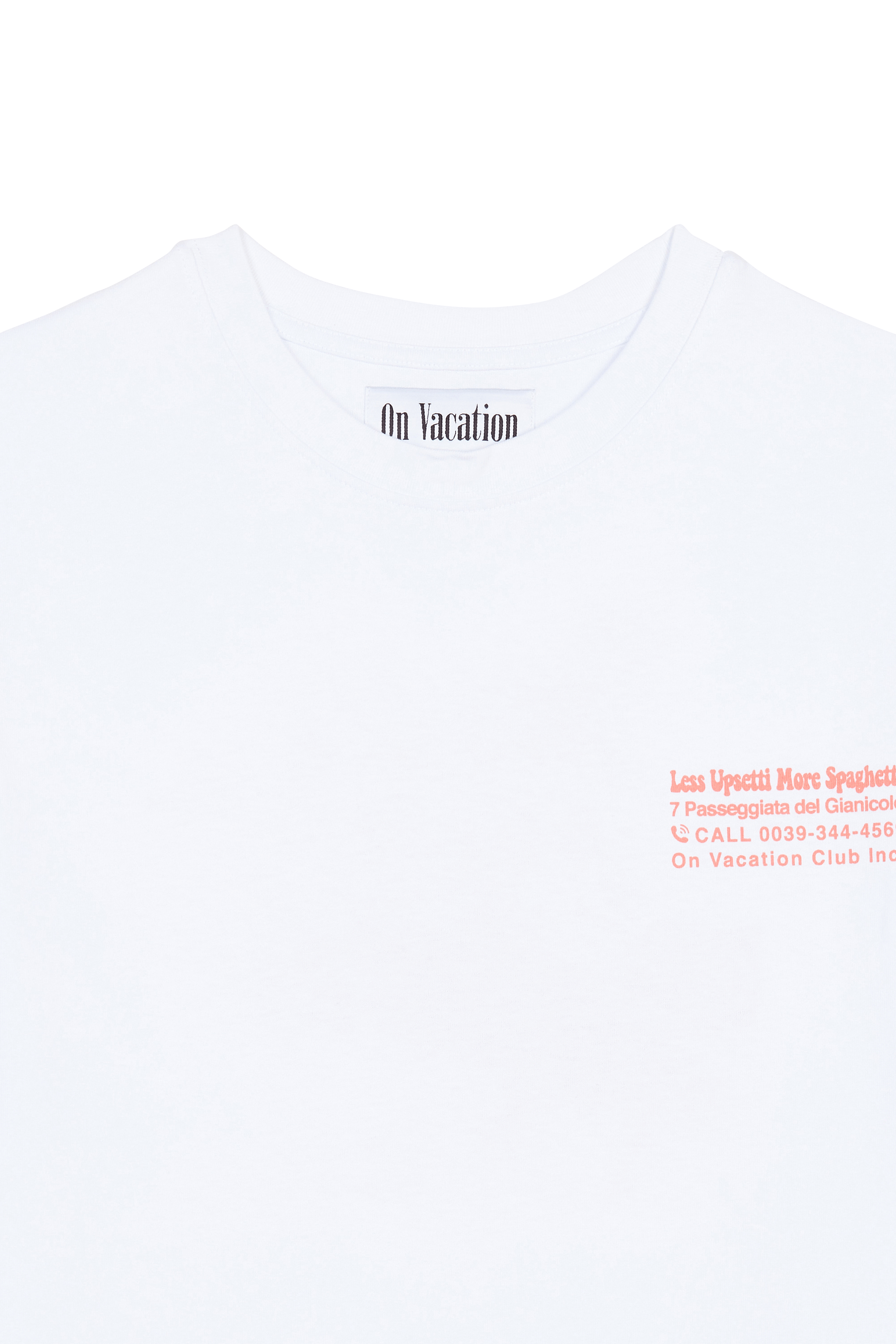 ON VACATION T-shirt en coton biologique LESS UPSETTI Blanc