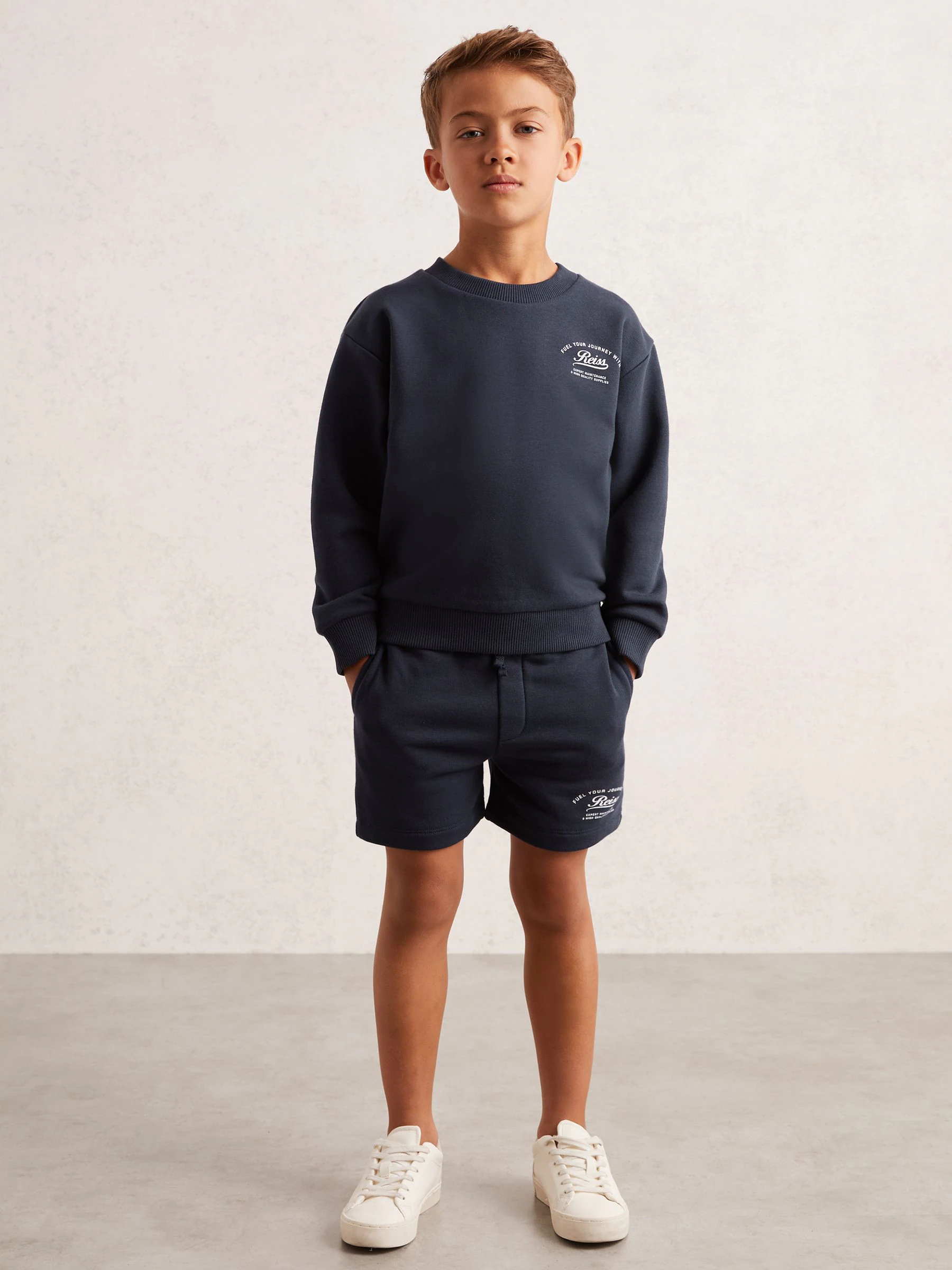 Reiss Moor Cotton Blend Motor Cars Sweat Shorts