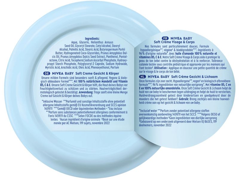 NIVEA BABY Soft Creme Gesicht & Körper 200 ml Sanfte Creme für natürlich gepflegte Haut