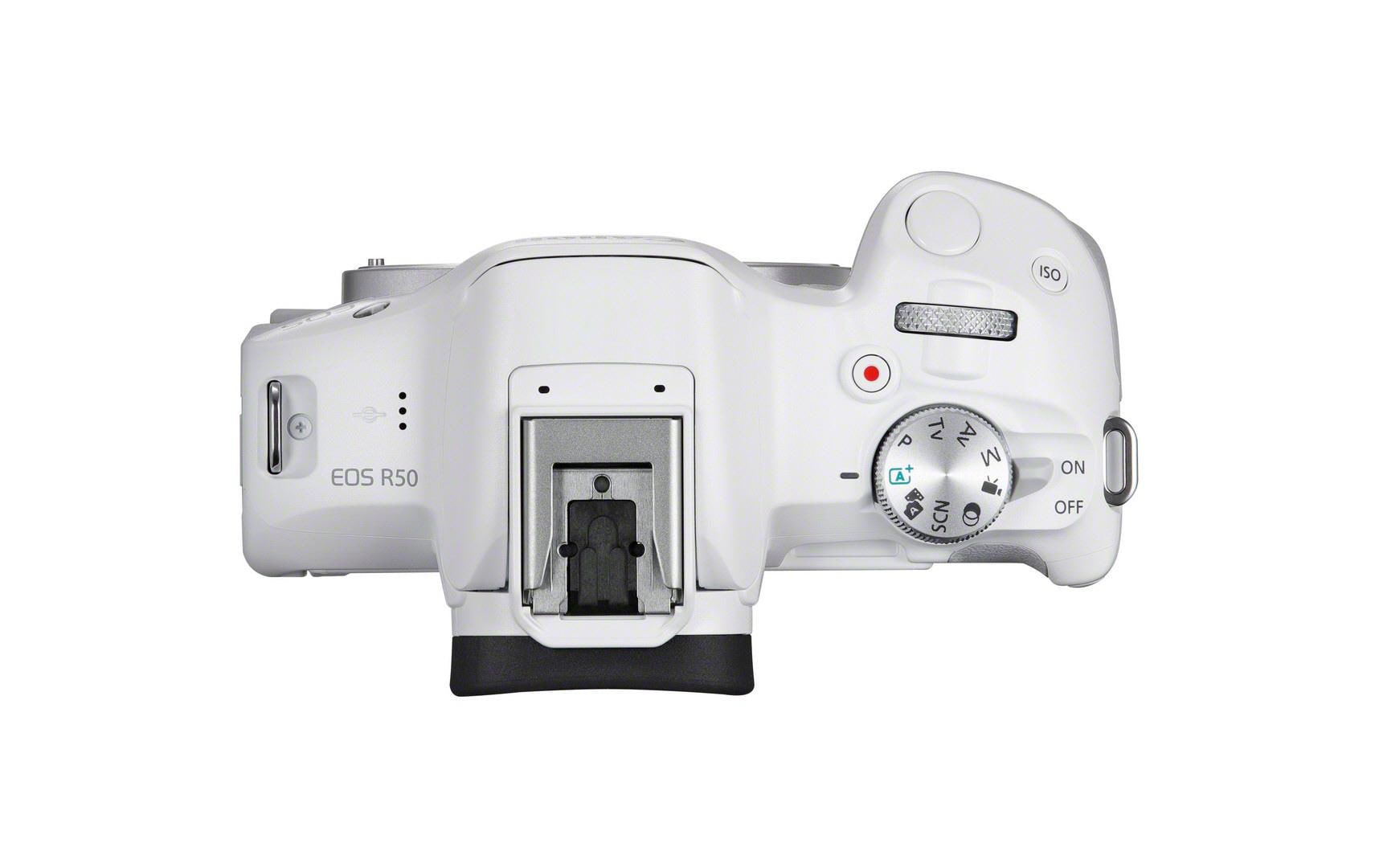 Fotokamera EOS R50 Kit RF-S 18-45 Weiss<br>Perfekte Einstieg in die EOS R Reihe für aktive Content Creator
