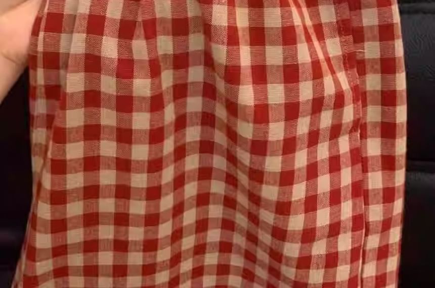 GOUB - Elastische taille geruite pyjamabroek / korte broek