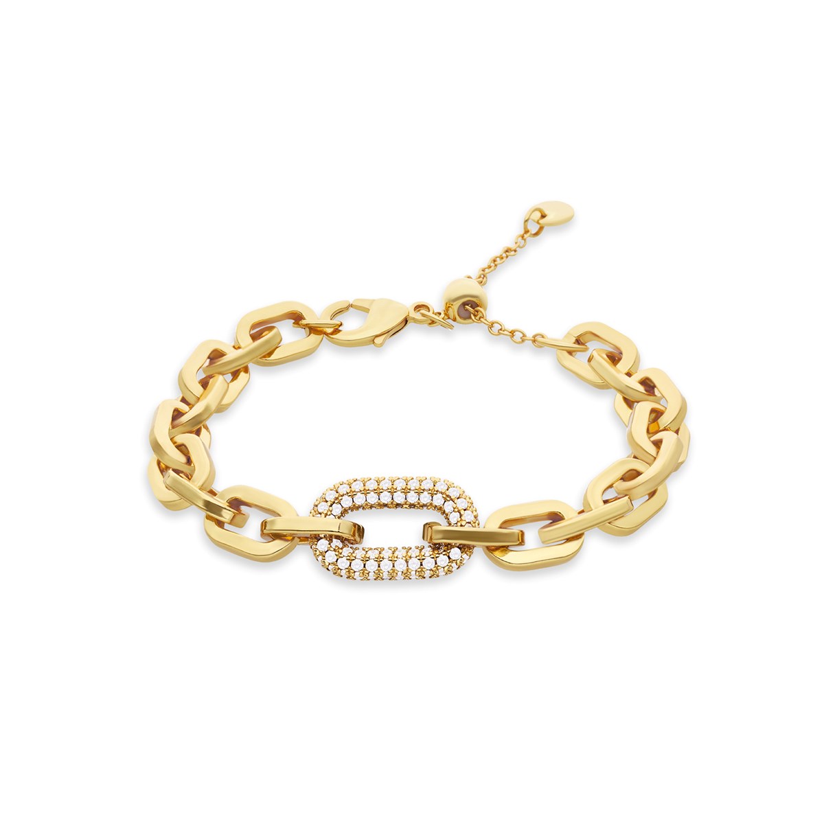 Bracelet Doré Chaine Maille élément Oval