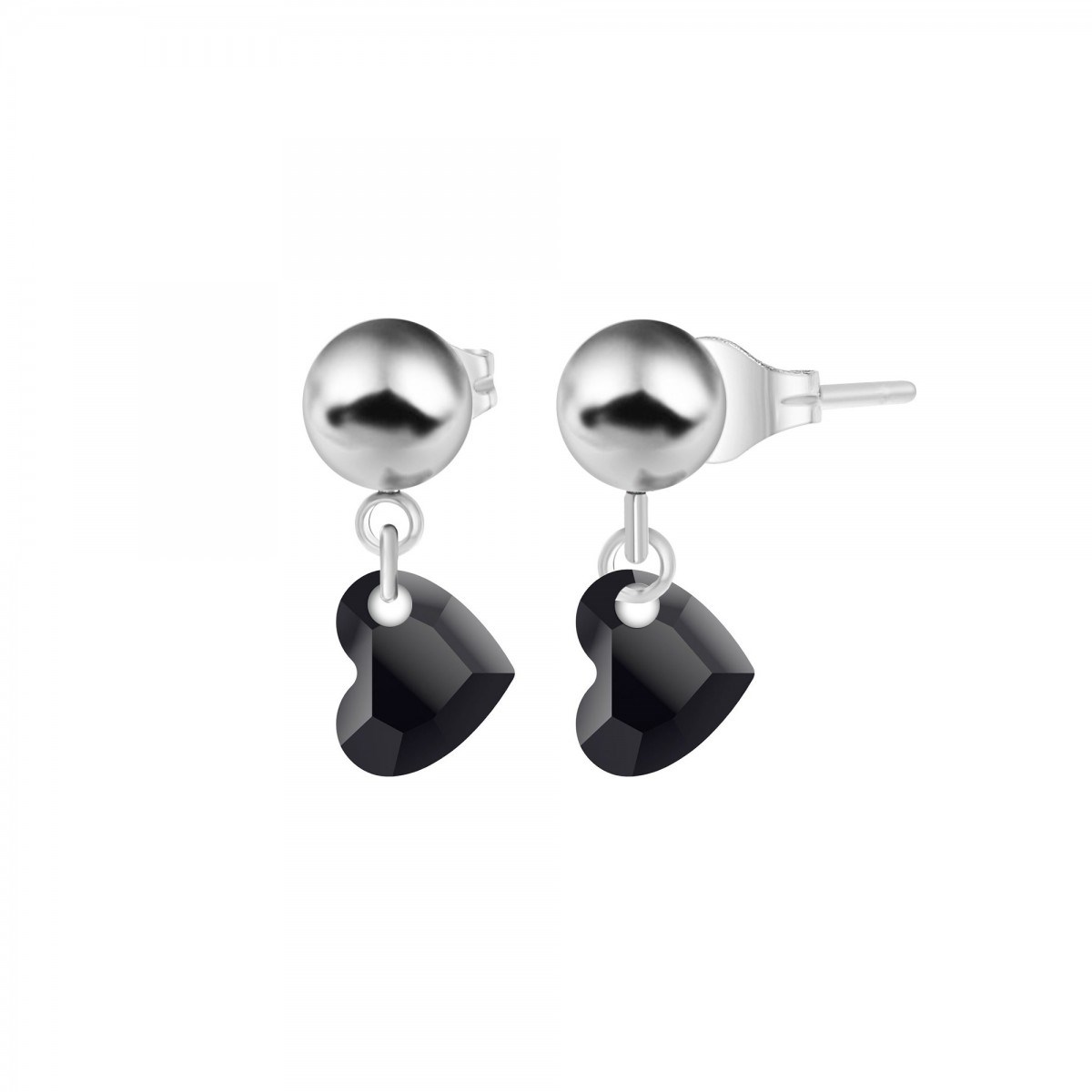 Boucles d'oreilles coeurs SC Crystal ornées de Cristaux scintillants
