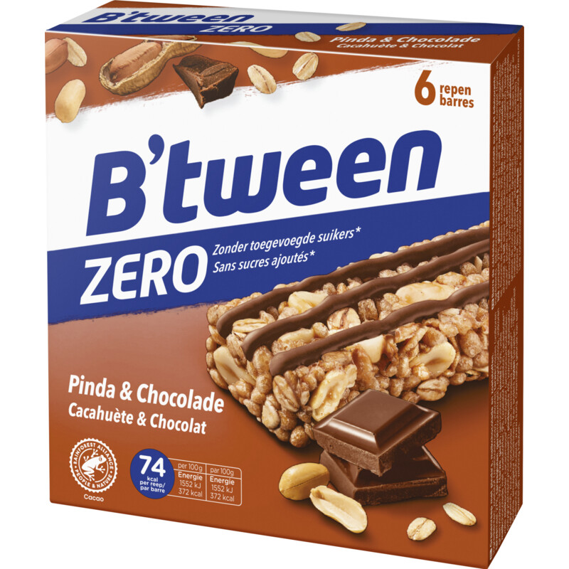 Hero B'tween mueslireep zero pinda chocolade