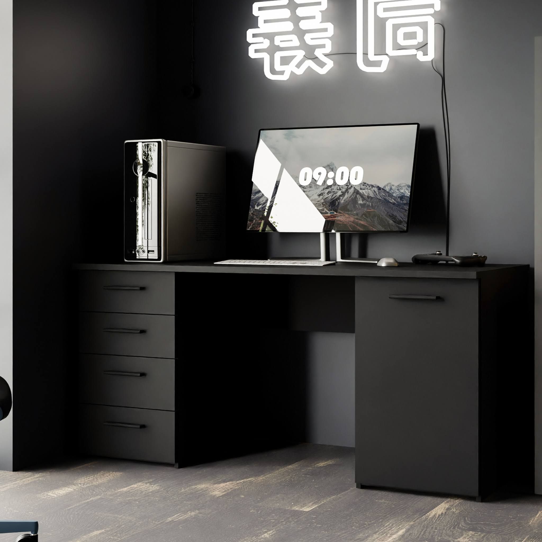 loftscape Schreibtisch schwarz matt