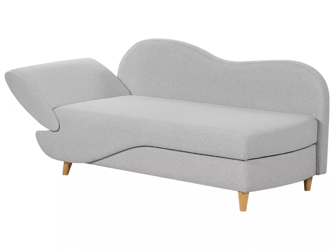 Chaise longue côté droite en tissu gris clair MERI II