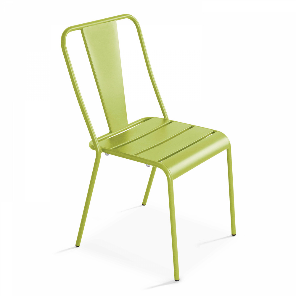 Chaise en métal vert