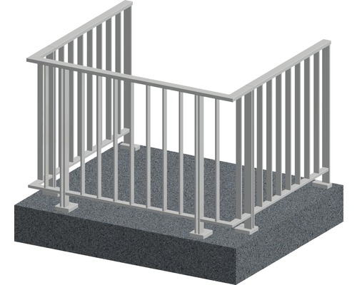 Pertura Triton taupe U-vormige aluminium leuning complete set voor vloermontage, 4 m