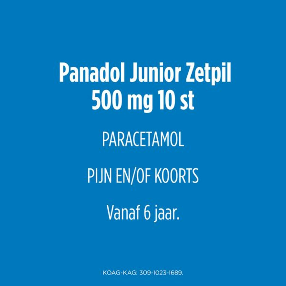 Panadol Junior Zetpillen 500 mg 6 jaar - 12 jaar10 stuks