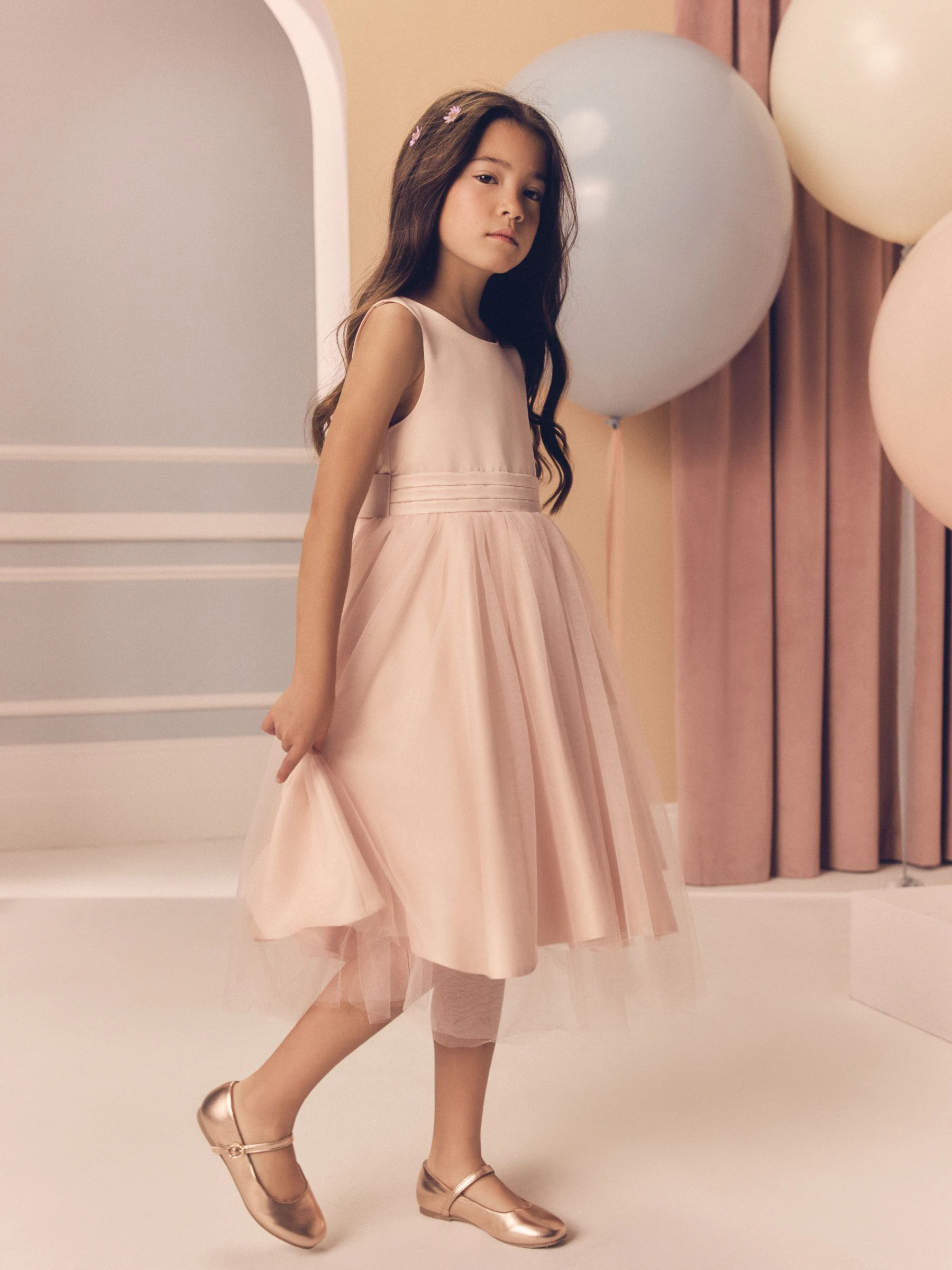 Roze - Meisjesjurk met string (3 mnd-16 jr)