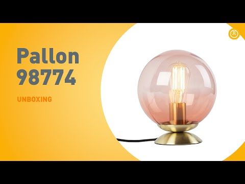 Art deco tafellamp messing met roze glas - Pallon