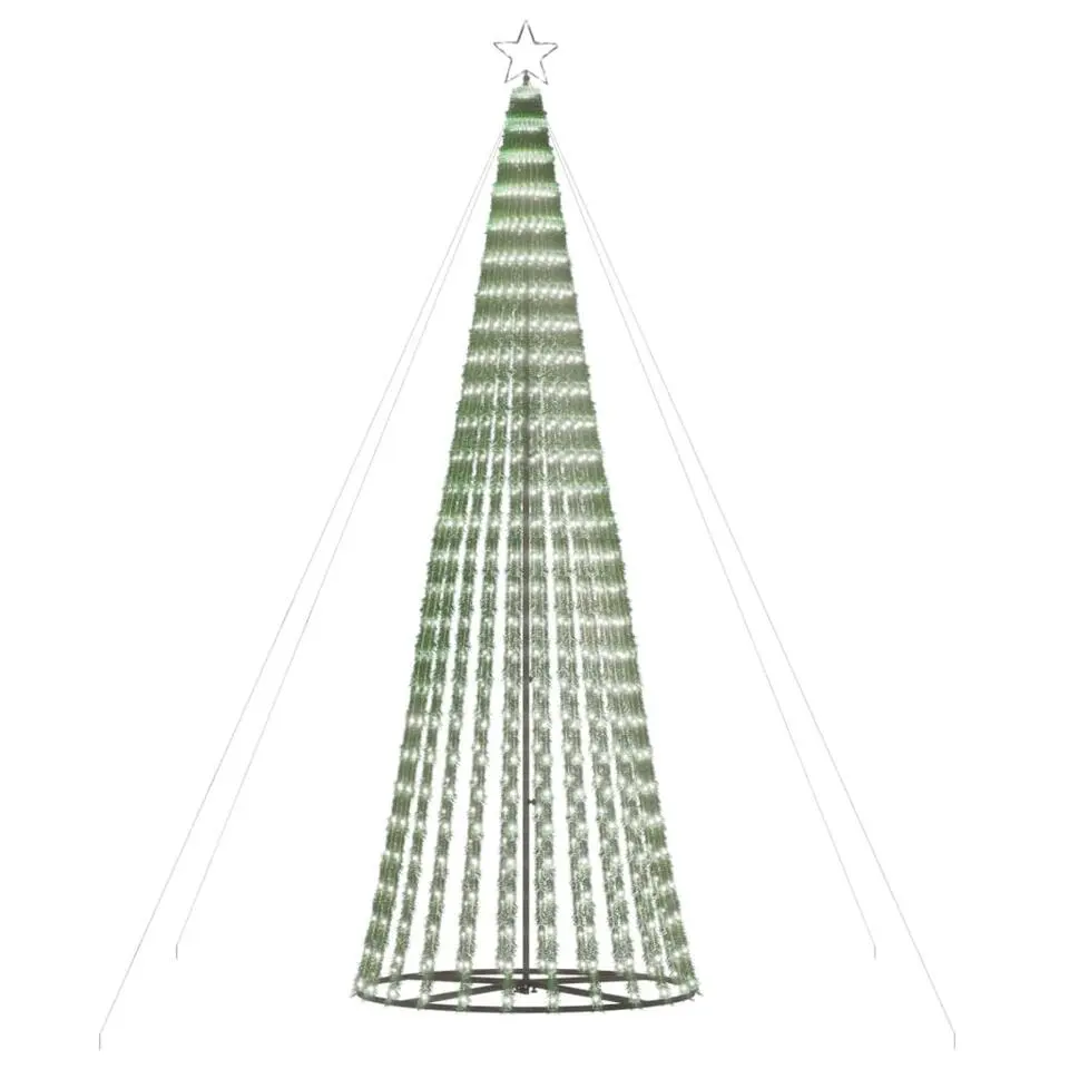 vidaXL - LED-kerstboom met spikes 688 LEDs 100x300 cm - Koudwit - Koper, ijzer