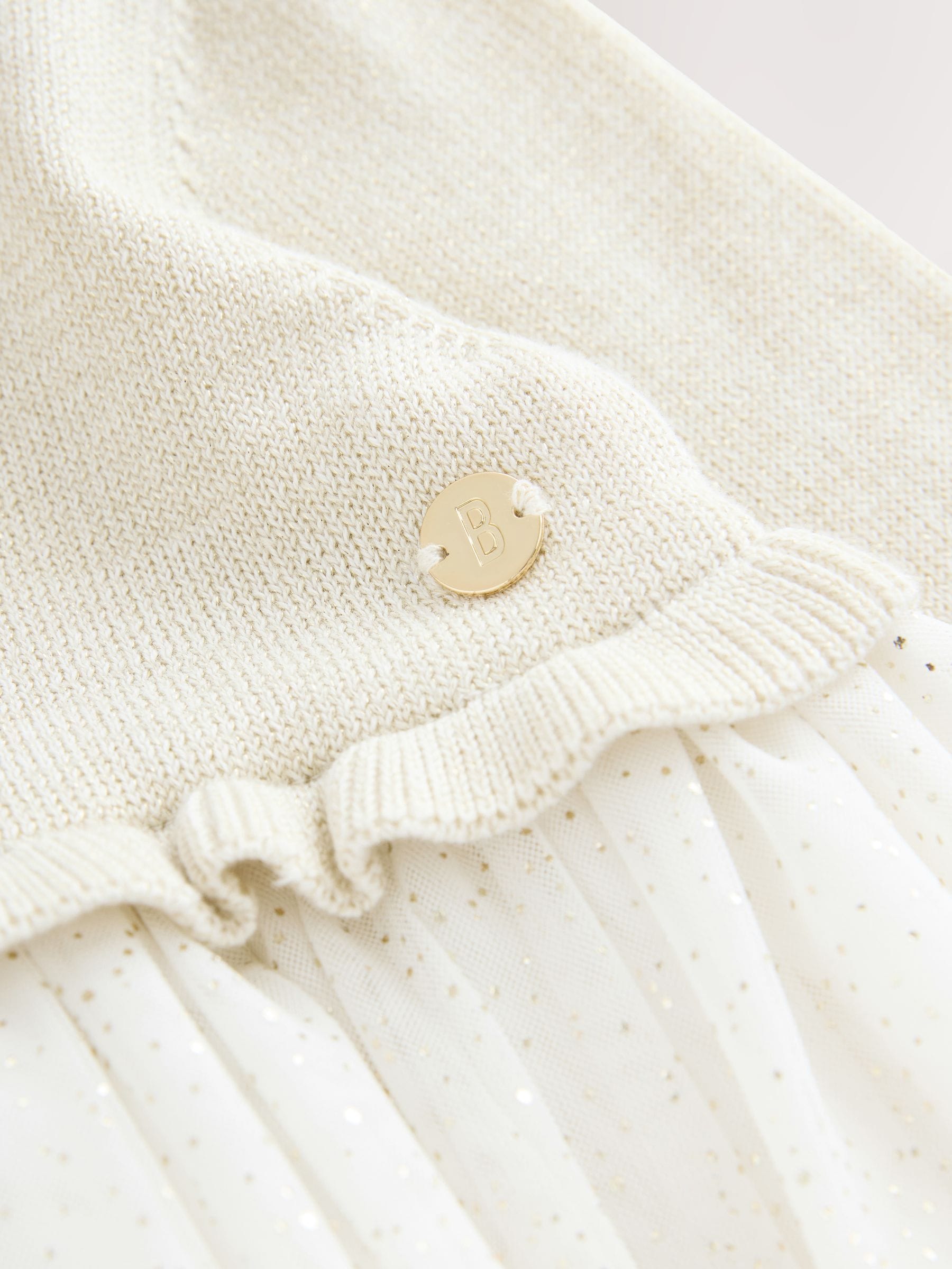 Crème - Baker by Ted Baker gebreide mockable mesh jurk met glitter