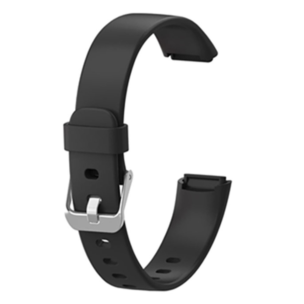(Gr. XS) Fitbit Luxe / Luxe Special Edition Silikon Armband mit Dornschliesse (Gelenkumfang ca. 142 - 208mm) - Schwarz / Silber