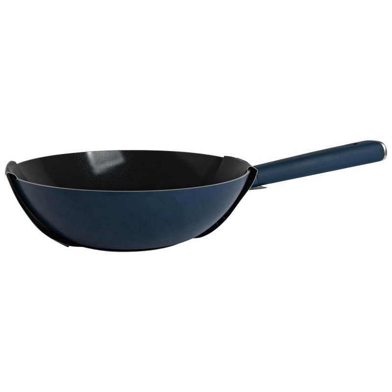 Hugo Kennis wokpan - gietijzer - blauw/zwart - ø28x8 cm