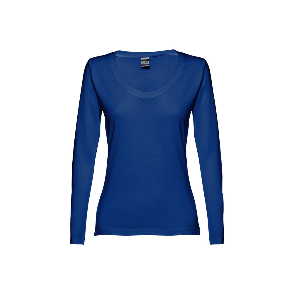 TH Clothes 30126 - T-shirt ceinturé à manches longues pour femmes en coton