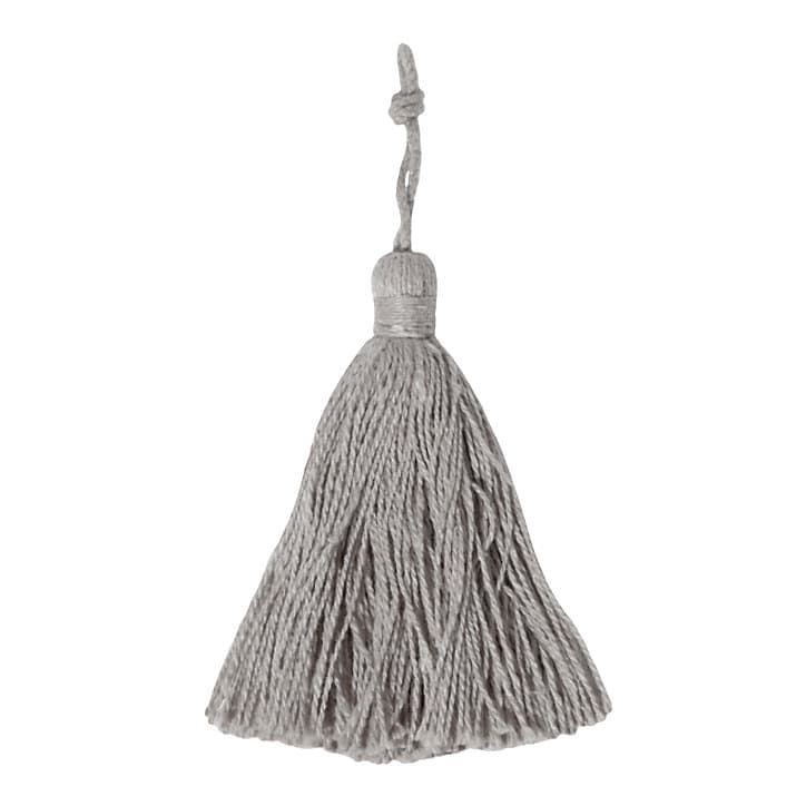Lot 2 pompons de clés à franges gris