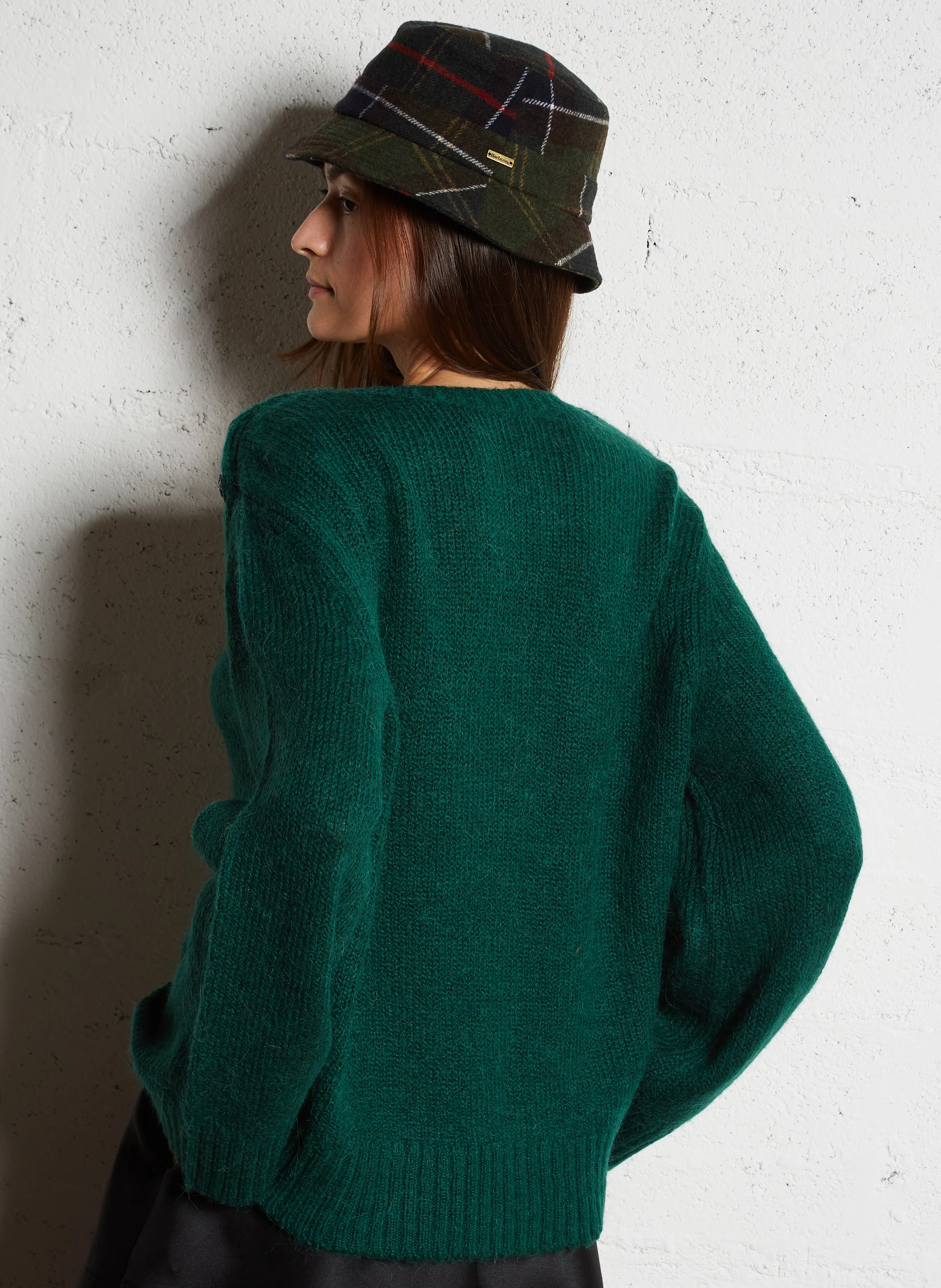 LLIONA - Pull col rond droit en maille | Vert