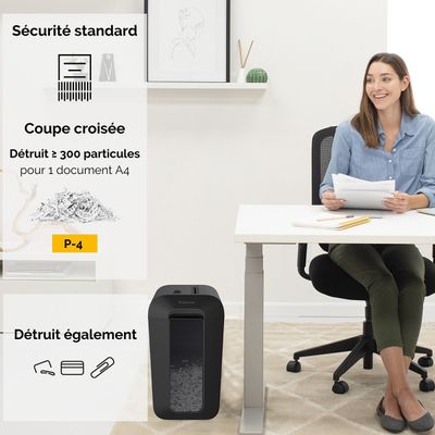 Fellowes Powershred LX65 - destructeur de documents coupe croisée - 10 feuilles - Corbeille 22 litres - sécurité SafeSense