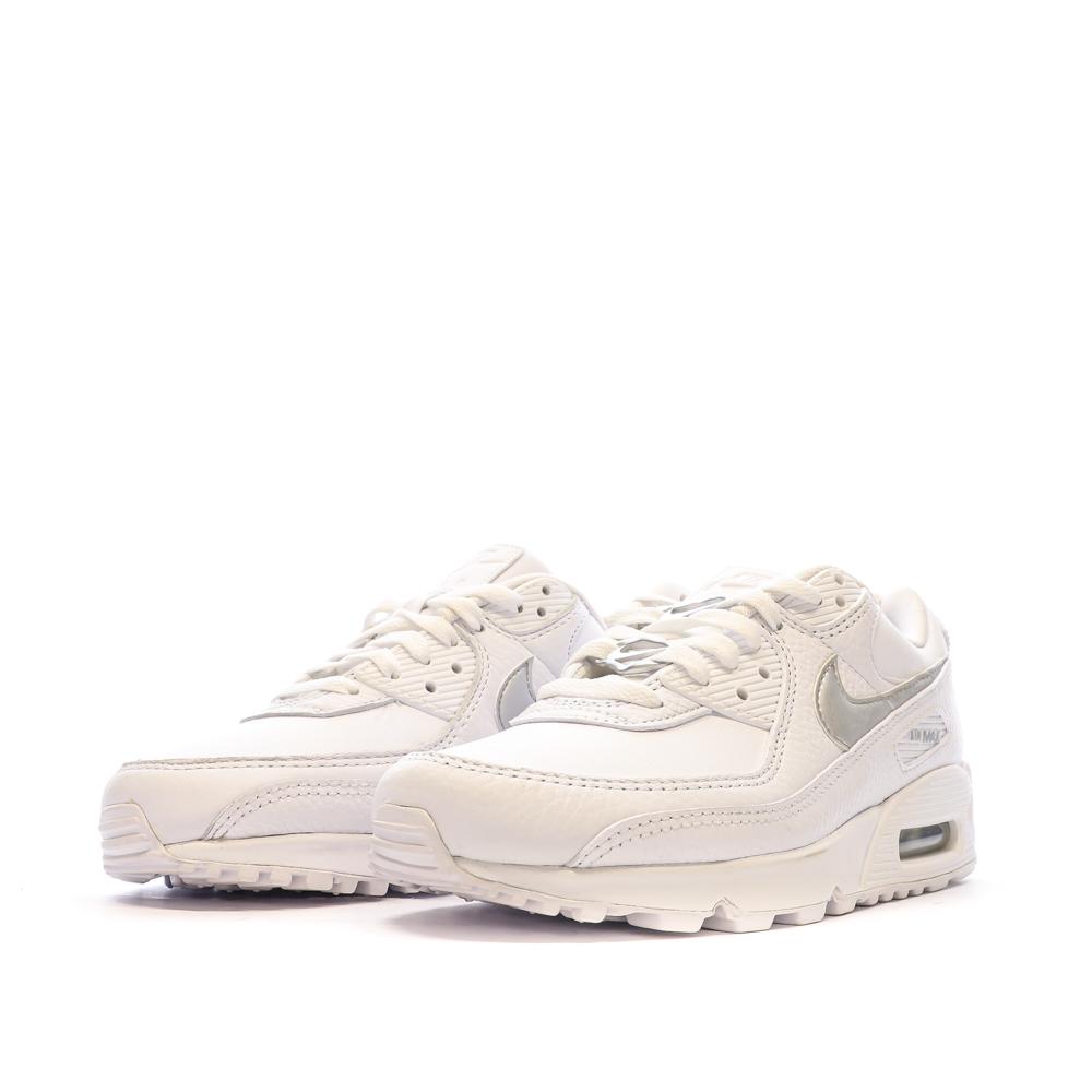 Nike Baskets Blanches/Argenté Femme Nike Air Max 90