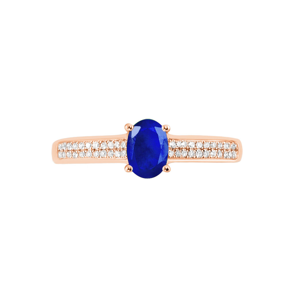 Bague Crista Or Rose Saphir Et Diamant