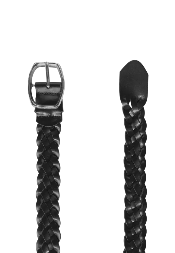 Geflochtener Ledergürtel - Black