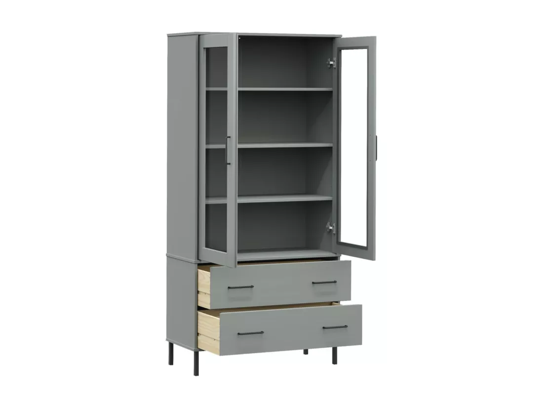 Bibliothèque avec pieds en métal Gris 85x35x172,5 cm Bois OSLO