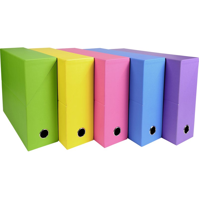 Boîte de classement carton EXACOMPTA Salsa dos 9 cm couleurs vives assorties