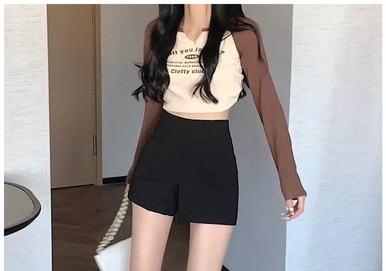 deersweeti - Hoge taille effen shorts