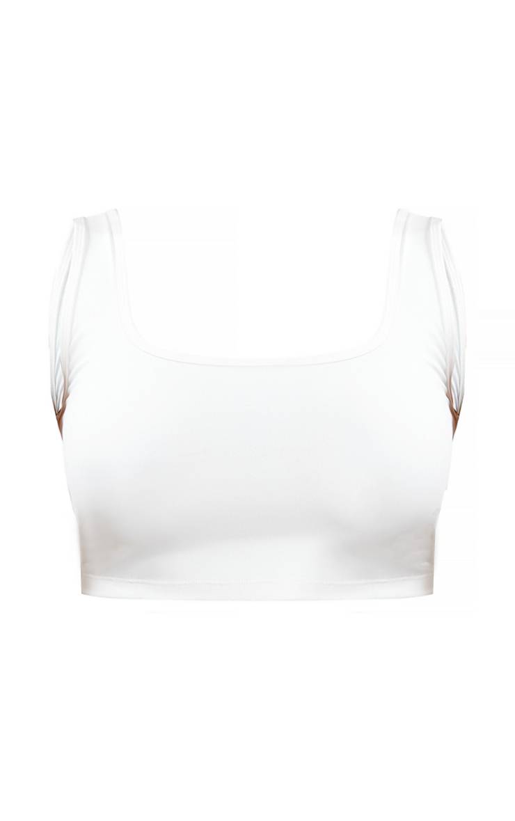 Blanc Crop Top Échancré Sculpté Shape