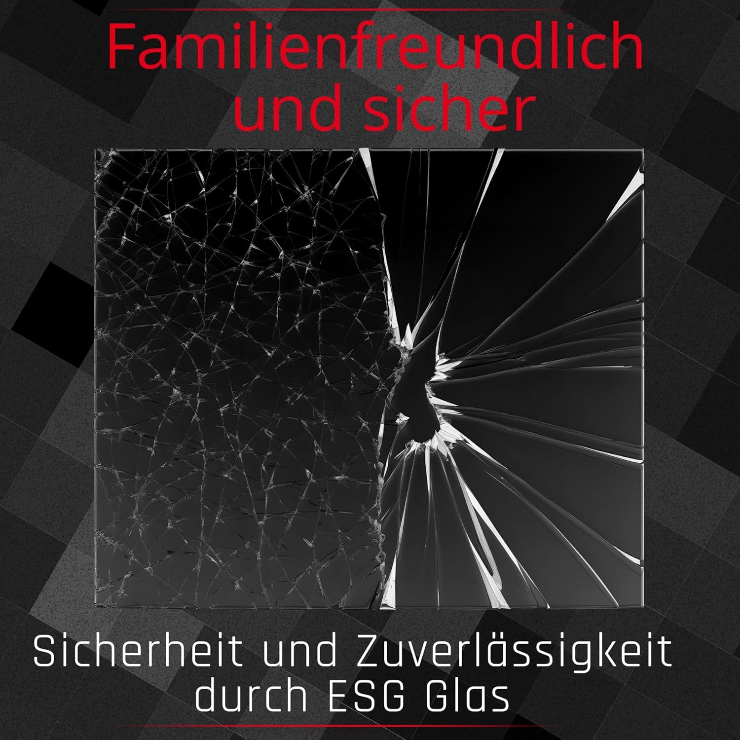 BIJON Glasplatte Tropfenbogen für Kaminofen mit Dichtlippe, Glasbodenplatte - Funkenschutzplatte Glas mit Facettenschliff, Kamin Hitzeschutz, ESG Sicherheitsglas 100 x 100 cm x 8 mm