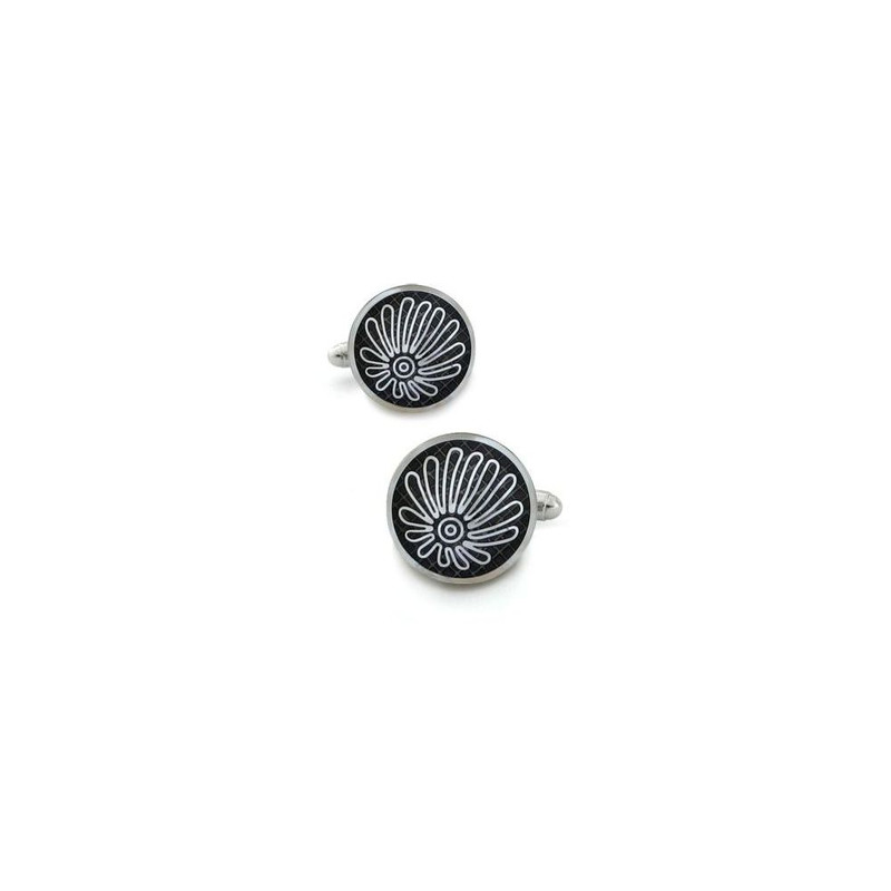 Boutons de manchette, Pasadena Black. Emaillé'