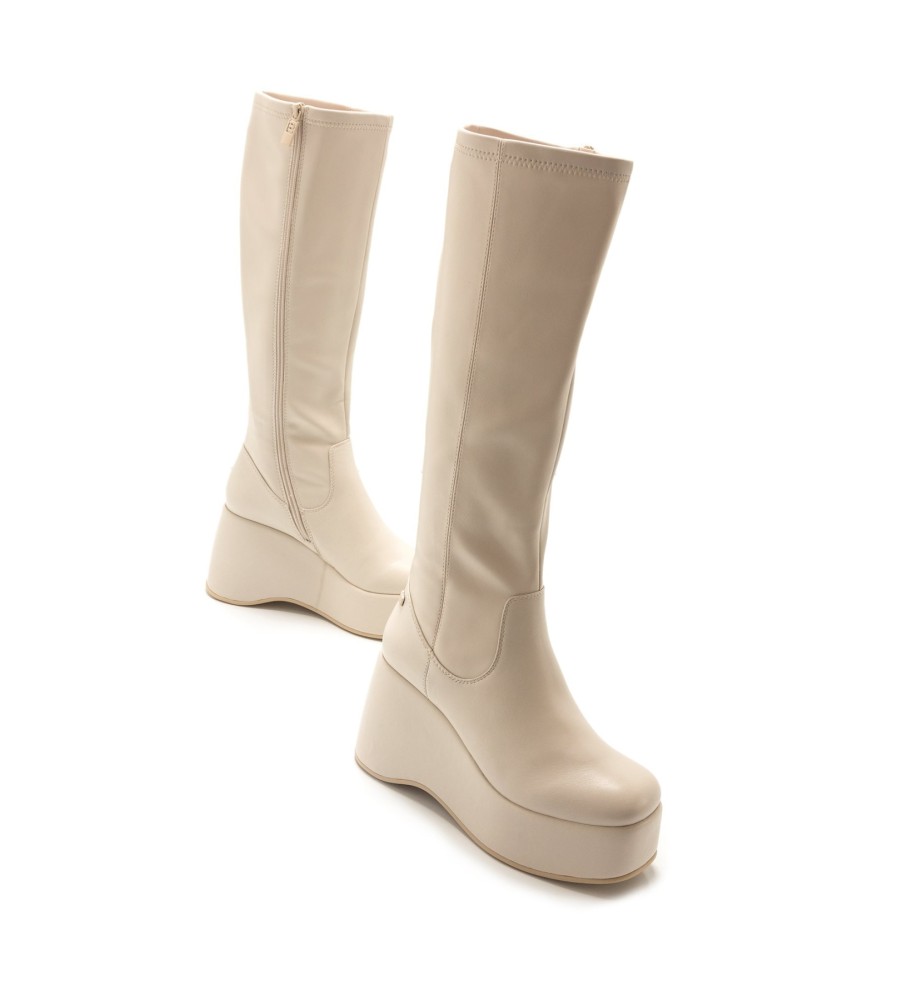 Botas de noite Mustang bege - Altura do salto: 9 cm -
