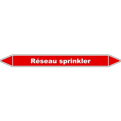 Marqueur de tuyauterie - Réseau sprinkler - Vinyle laminé