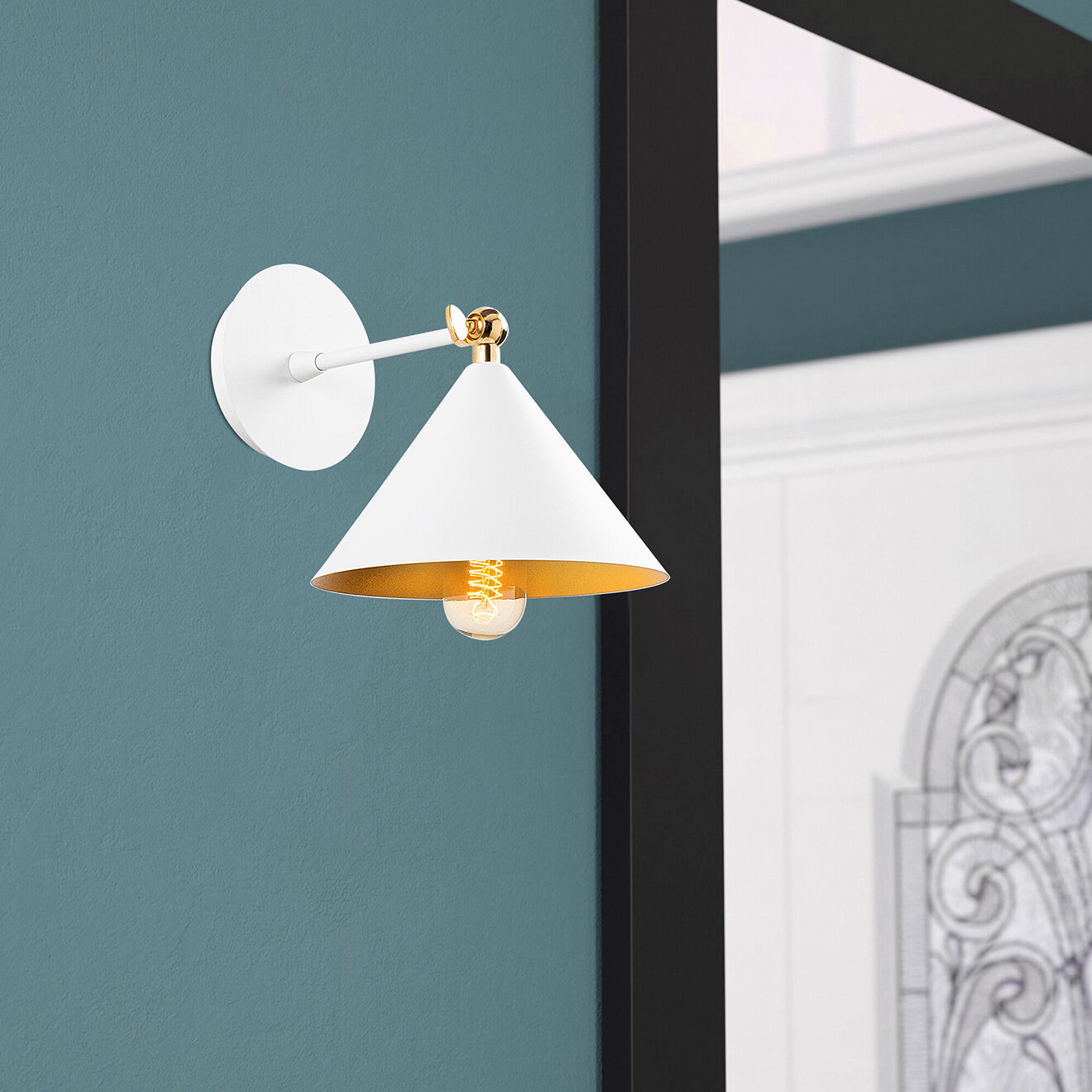 Opviq Applique murale Berceste blanc - 19x26x20cm