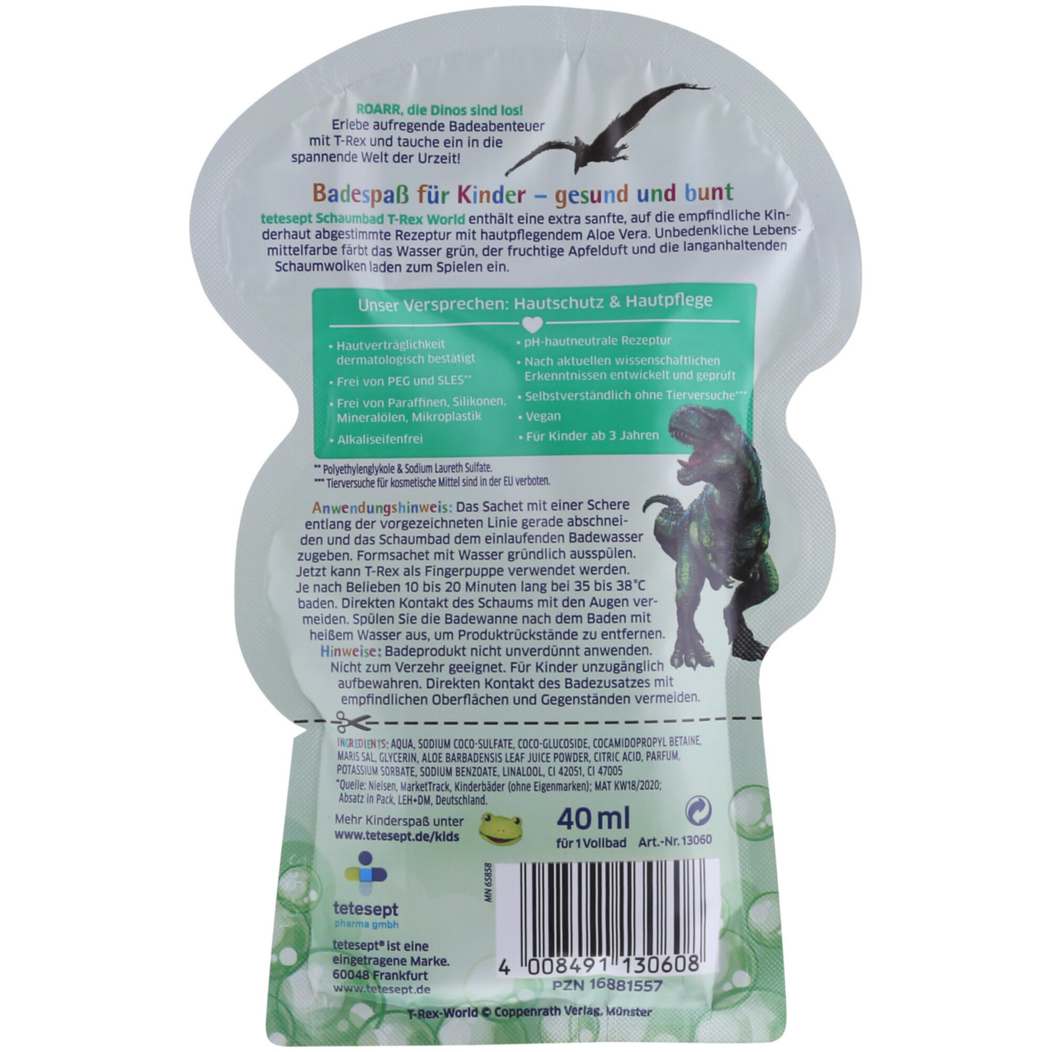Tetesept Kinder Badespass Schaumbad T-Rex World 40ml